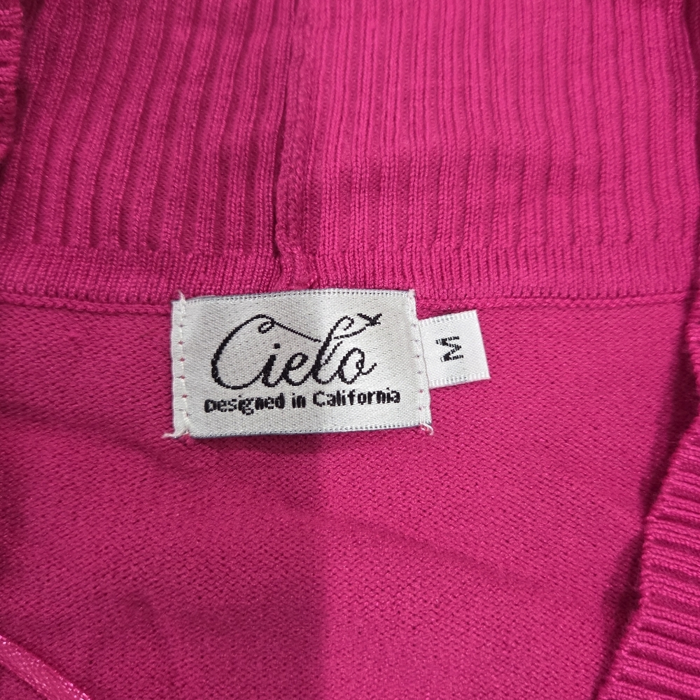Cielo Open-Front Hot Pink Cardigan - Picture 2 of 3